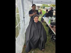 A soft crown braid flowing into a neat tail—simple, secure, and full of grace.