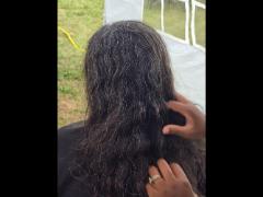 A soft crown braid flowing into a neat tail—simple, secure, and full of grace.