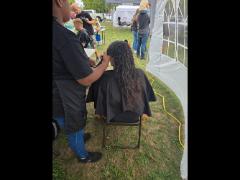 A soft crown braid flowing into a neat tail—simple, secure, and full of grace.