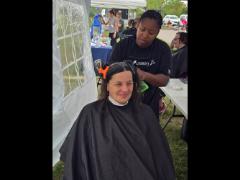 A soft crown braid flowing into a neat tail—simple, secure, and full of grace.