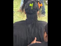 A soft crown braid flowing into a neat tail—simple, secure, and full of grace.