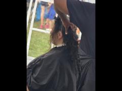 A soft crown braid flowing into a neat tail—simple, secure, and full of grace.