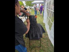 A soft crown braid flowing into a neat tail—simple, secure, and full of grace.