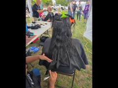 A soft crown braid flowing into a neat tail—simple, secure, and full of grace.