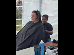 A soft crown braid flowing into a neat tail—simple, secure, and full of grace.