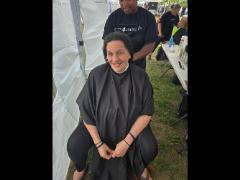 A soft crown braid flowing into a neat tail—simple, secure, and full of grace.