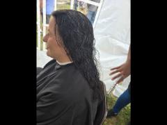 A soft crown braid flowing into a neat tail—simple, secure, and full of grace.