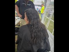 A soft crown braid flowing into a neat tail—simple, secure, and full of grace.