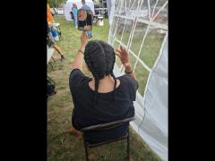 A soft crown braid flowing into a neat tail—simple, secure, and full of grace.