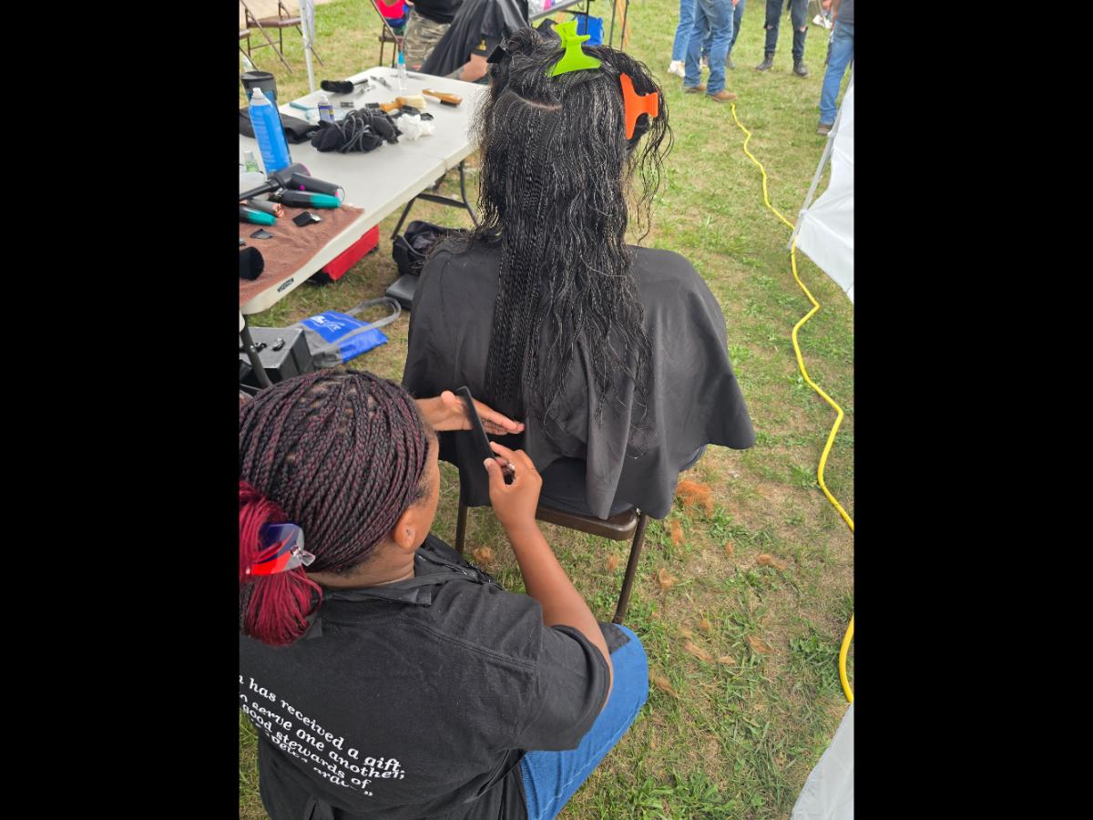 A soft crown braid flowing into a neat tail—simple, secure, and full of grace.