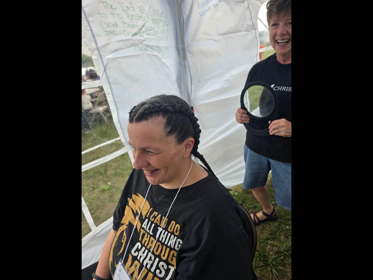 A soft crown braid flowing into a neat tail—simple, secure, and full of grace.